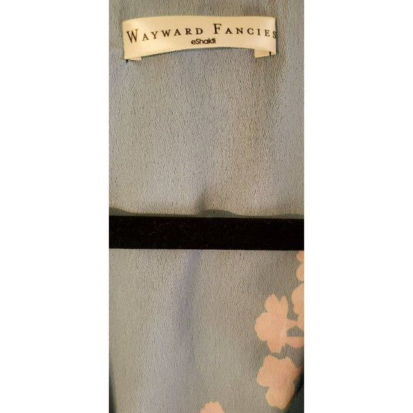 Wayward Fancies eShakti Custom Green Pink Floral Midi Dress Gathered Slimming - Picture 5 of 6